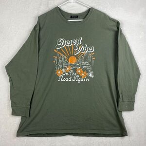 Zutter Graphic Shirt Mens Large Green Long Sleeve Desert Vibes Made In USA